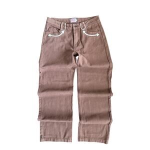 Howdy Hanny Smiley Brown Ranch Jeans Women's Sz Large NWT